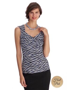WHBM Sleeveless Seamed Printed Shell Top